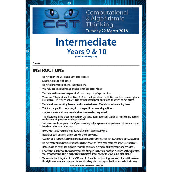 CAT 2016 Intermediate