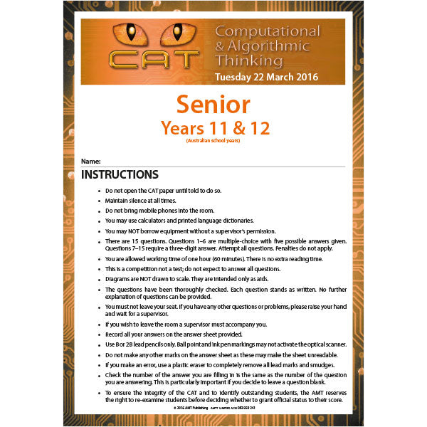 CAT 2016 Senior