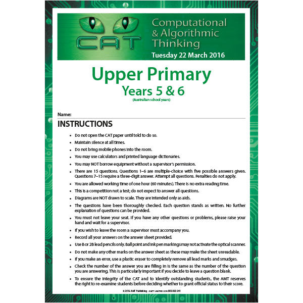 CAT 2016 Upper Primary