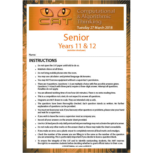 CAT 2018 Senior