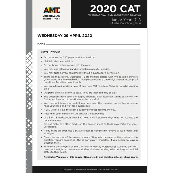 CAT 2020 Junior