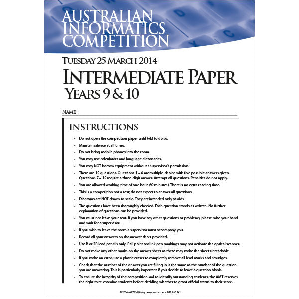 AIC 2014 Intermediate