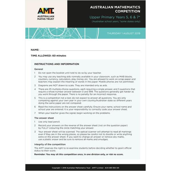 AMC 2019 Upper Primary