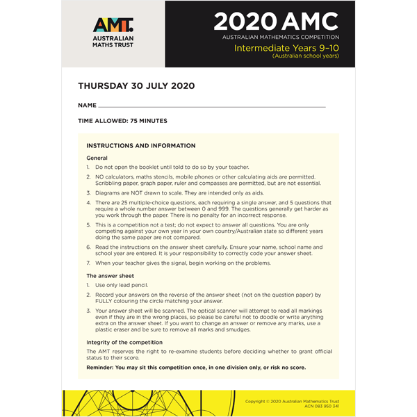 AMC 2020 Intermediate