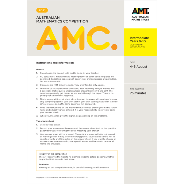 AMC Past papers: PDF