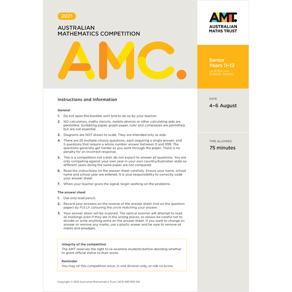AMC Past papers: PDF
