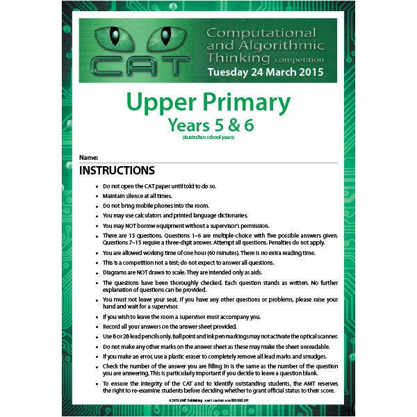 CAT 2015 Upper Primary
