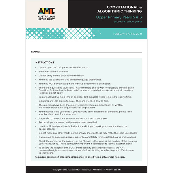 CAT 2019 Upper Primary